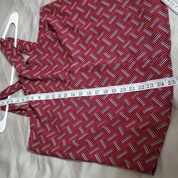 Banana Replubic Women's Red Print Twist Neck Halter Top Size Small - Picture 11 of 12